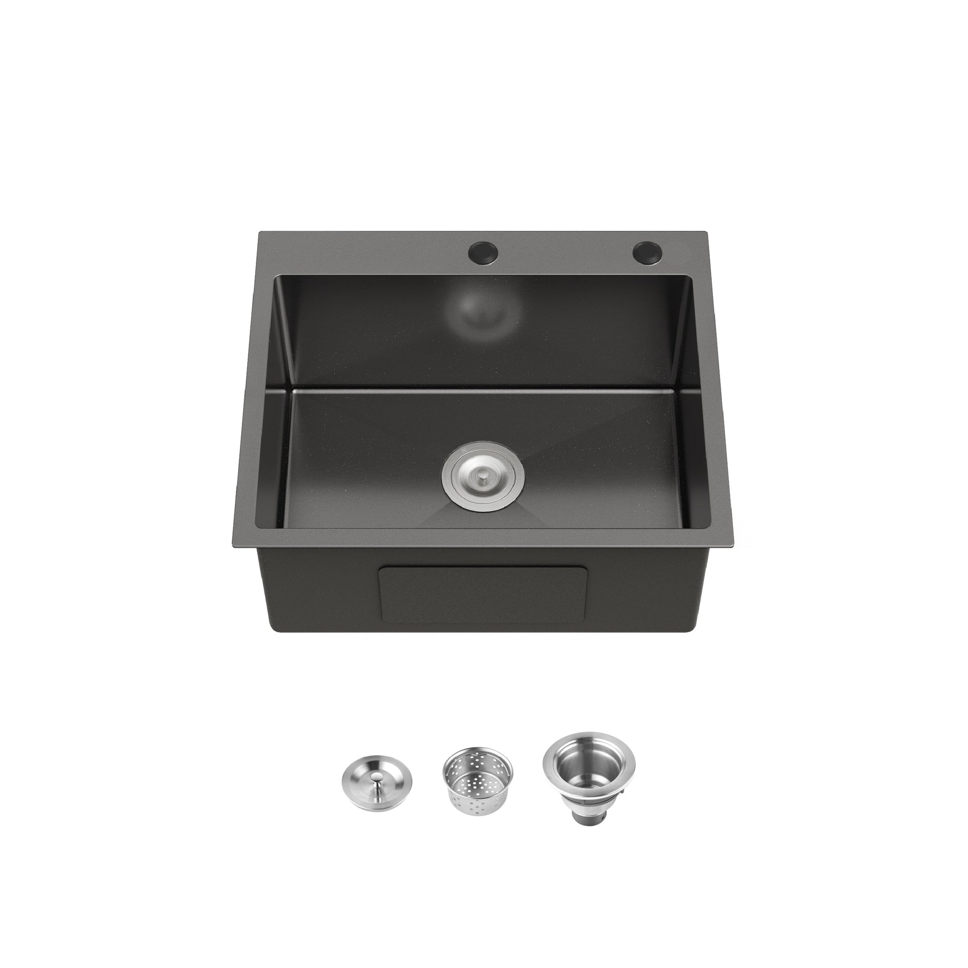 Stainless steel undermount kitchen sink 23x19 in, single bowl with drain parts on Tampa Home & Garden Store