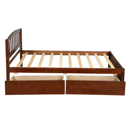 Wood Platform Storage Bed With Two Drawers