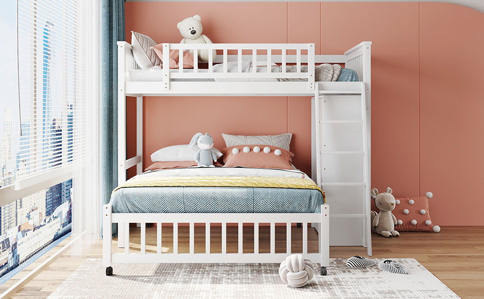 Bunk Bed With Six Drawers And Flexible Shelves