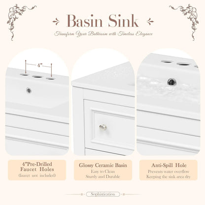 Bathroom Vanity With Medicine Cabinet and Drawers