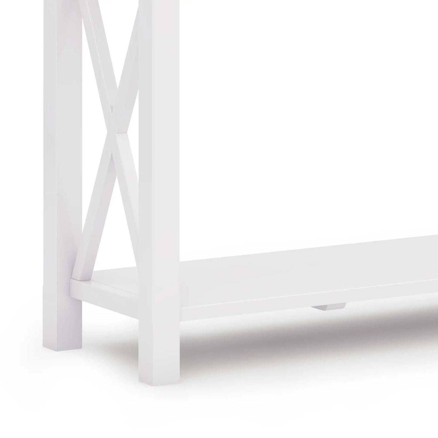 Kitchener handcrafted white console table with X-brace trestle legs by Unique Piece Furniture on Tampa Home & Garden Store
