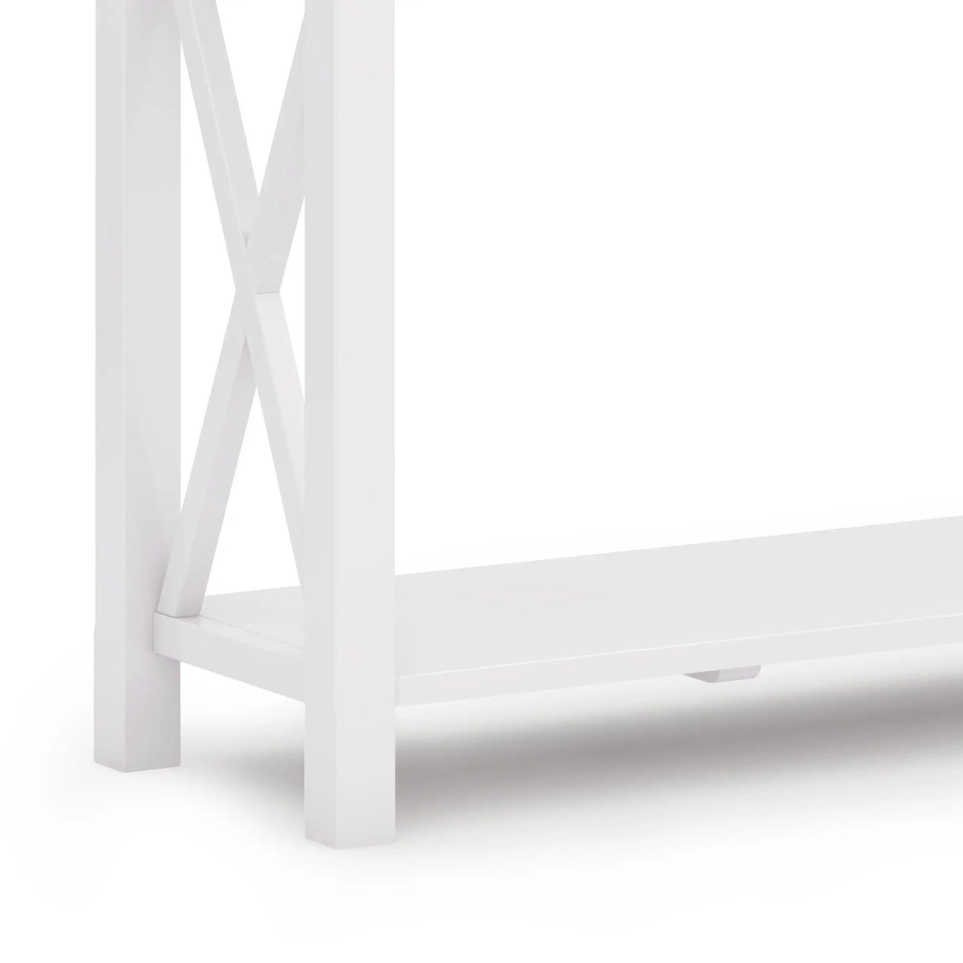 Kitchener handcrafted white console table with X-brace trestle legs by Unique Piece Furniture on Tampa Home & Garden Store