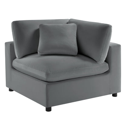 Corner Wedge Chair with Down Blend Cushion in dark gray fabric by HouseOfZazla on Tampa Home & Garden Store