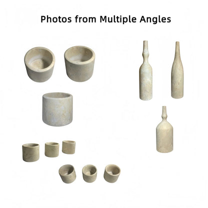 7-piece luxury natural marble accessories set by Unique Piece Furniture including vases and cups on Tampa Home & Garden Store