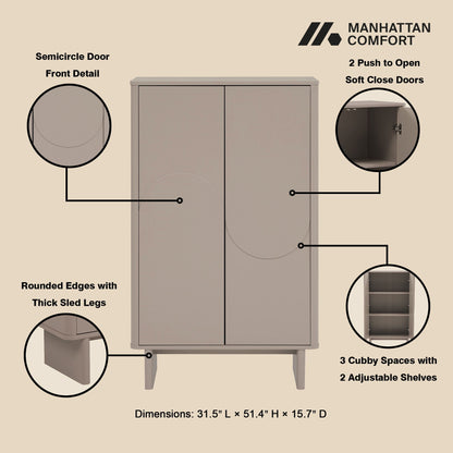 Accent Cabinet with soft close doors and adjustable shelves in neutral beige by HouseOfZazla on Tampa Home & Garden Store