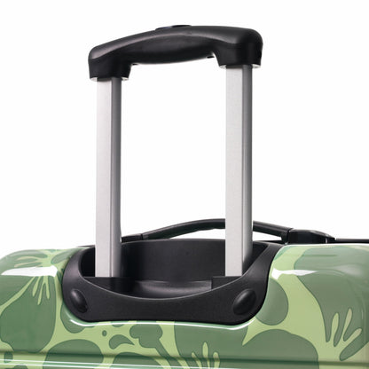 3-Piece hard shell luggage set in green camouflage with silver telescoping handles and black top grip by HouseOfZazla on Tampa Home & Garden Store
