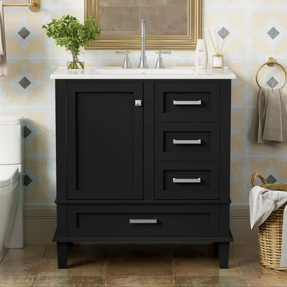 Bathroom Vanity With Sink Solid Wood Cabinet