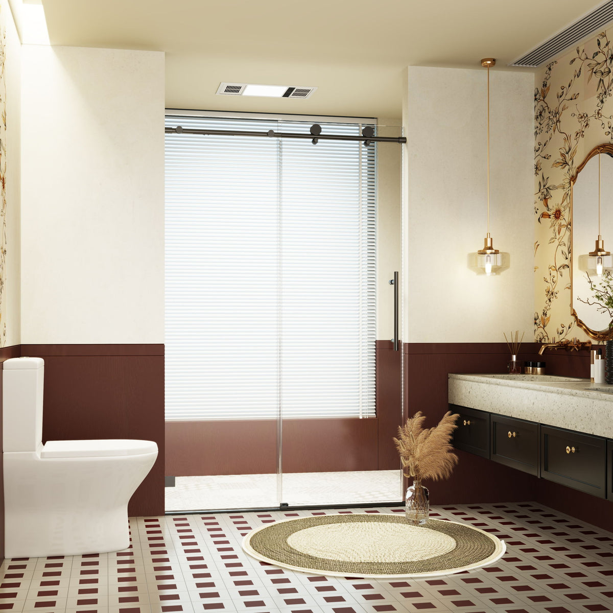 Frameless sliding soft-close shower doors with clear glass and dark metal by HouseOfZazla on Tampa Home & Garden Store