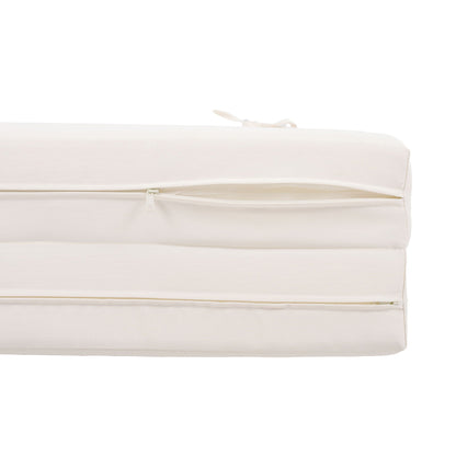 Lounge chaise cushion in cream by HouseOfZazla for acacia wood sunloungers, water-resistant on Tampa Home & Garden Store