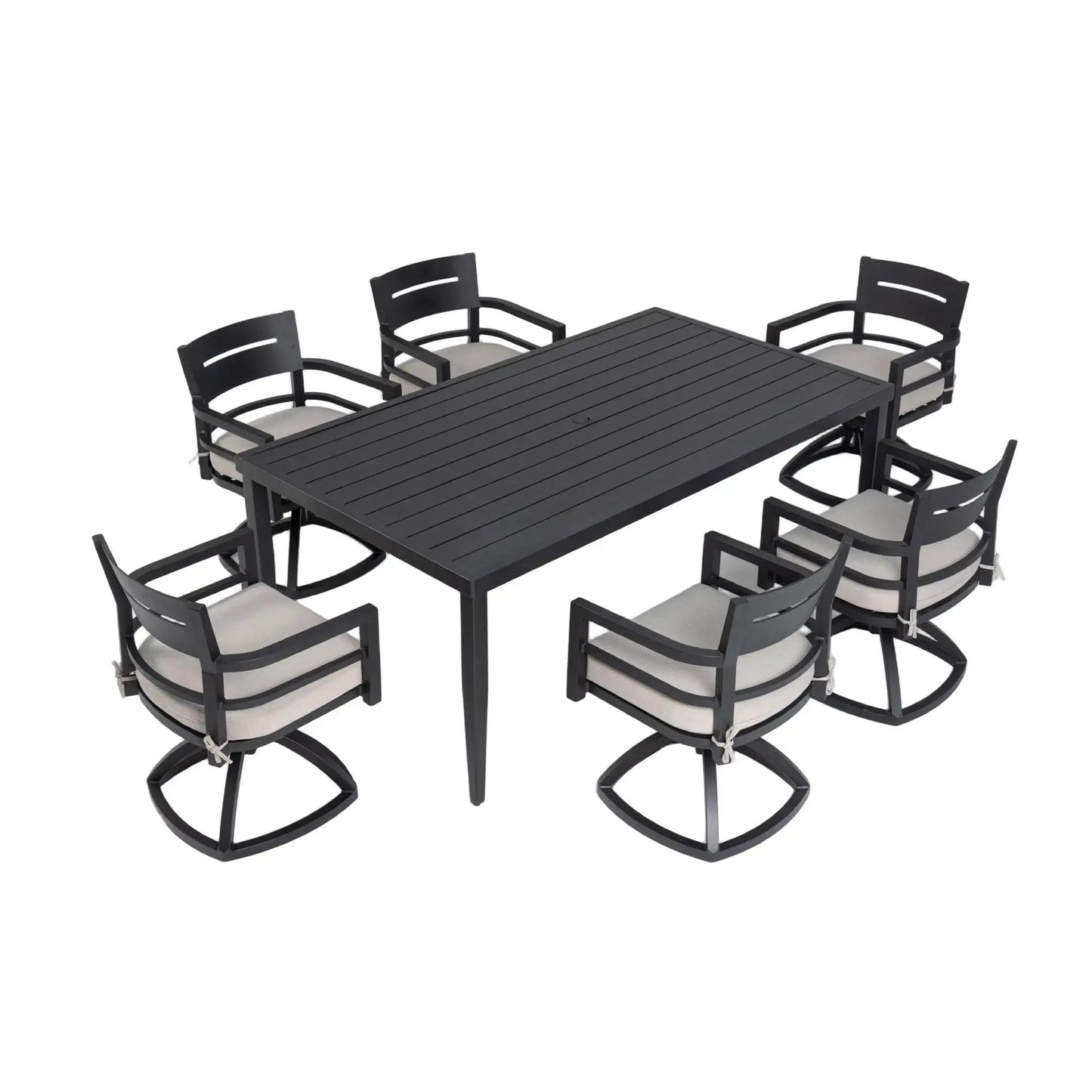 Outdoor Modern Dining Set with Cushioned Chairs