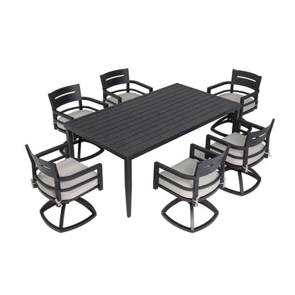 Outdoor Modern Dining Set with Cushioned Chairs