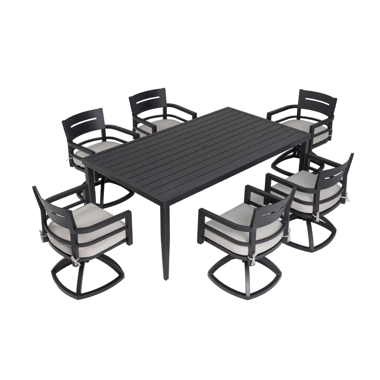 Aluminum Outdoor Dining Table and Cushioned Set