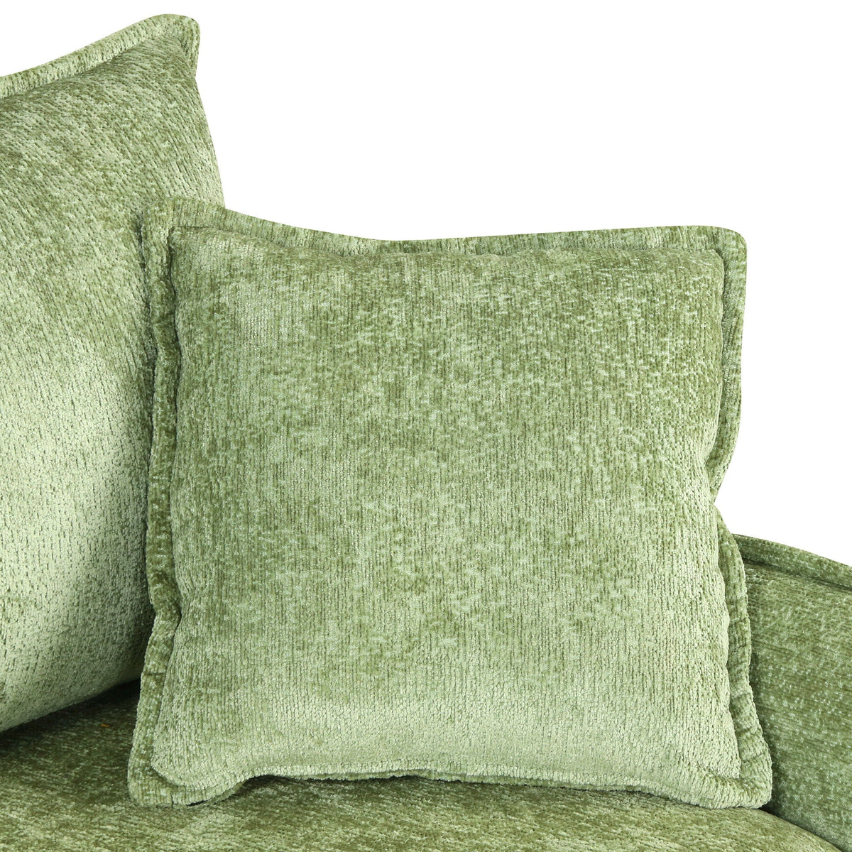 Sleeper sectional cushions green boucle fabric by HouseOfZazla close-up texture on Tampa Home & Garden Store