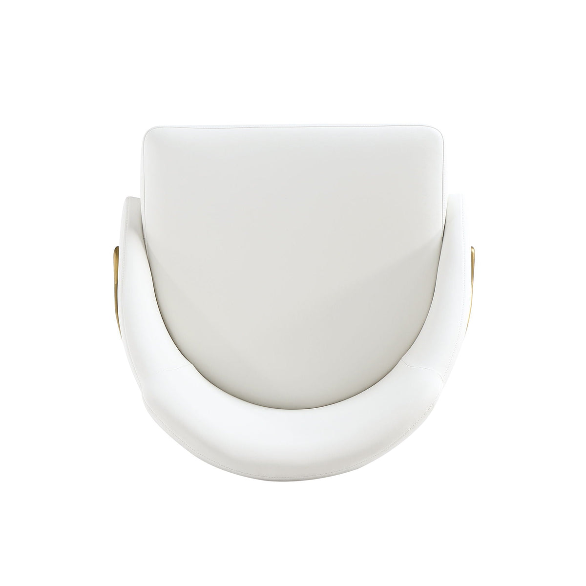 Upholstered dining chair white faux leather, curved back, gold legs HouseOfZazla on Tampa Home & Garden Store