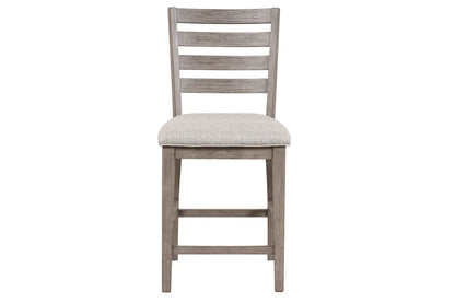 Counter Side Dining Stool with Ladder Back Gray