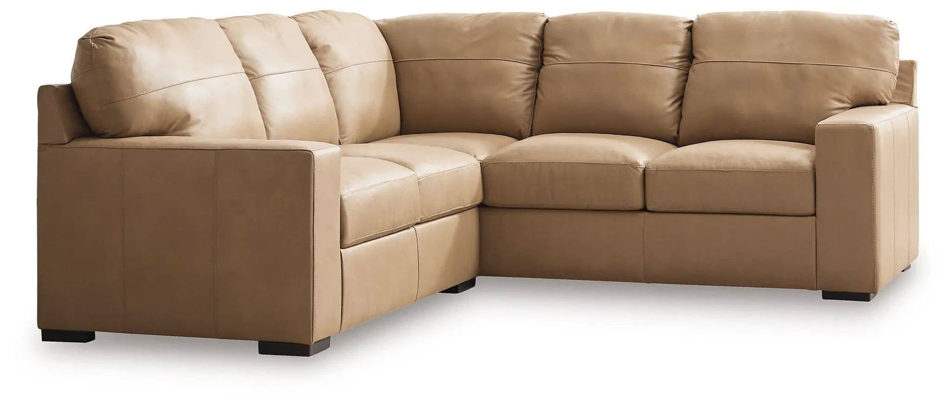 Bandon sectional sofa tan leather, 2-piece L-shaped, by Unique Piece Furniture on Tampa Home & Garden Store