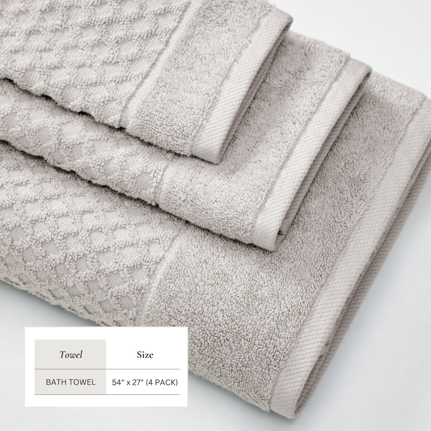 Cotton Diamond Waffle Weave Bath Towel Set