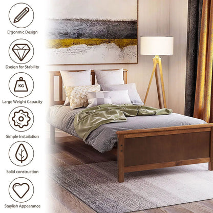 Platform bed with headboard and footboard in wood with slat support Unique Piece Furniture on Tampa Home & Garden Store