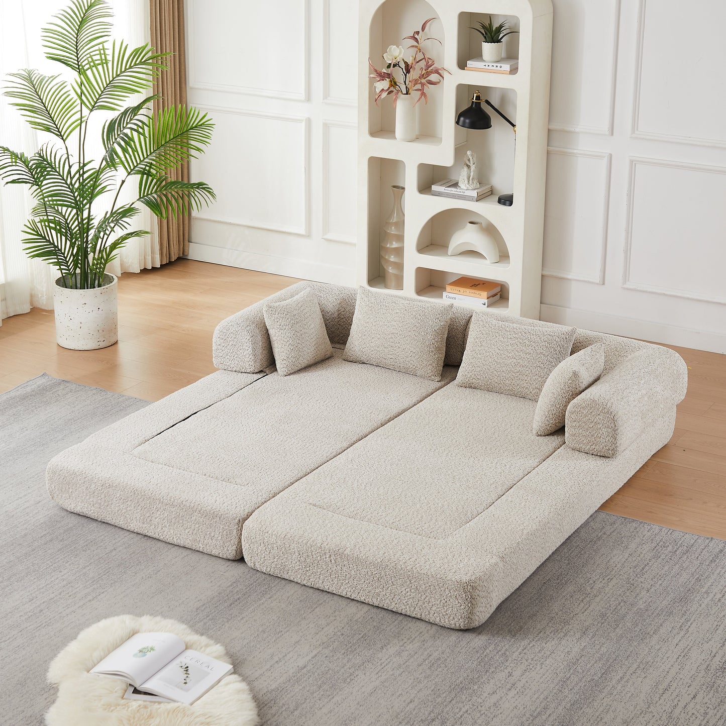 Soft Chenille and Convertible Sleeper Sofa Set