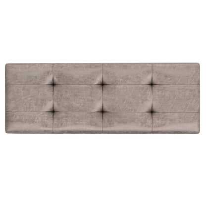 Shay large square storage ottoman coffee table in taupe faux leather mid-century style on Tampa Home & Garden Store