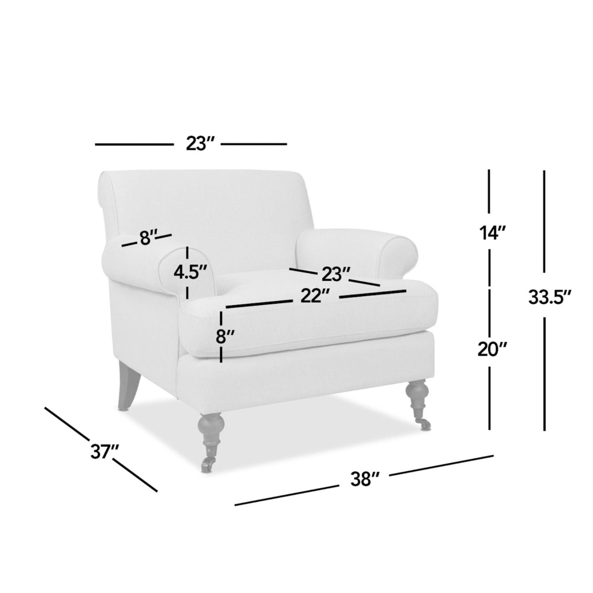 Accent Arm Chair with Casters and Reversible Cushions in white by HouseOfZazla on Tampa Home & Garden Store