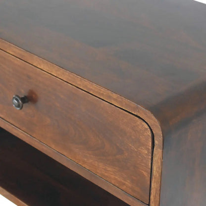 Curve Upper Slot Floating Nightstand with Drawer