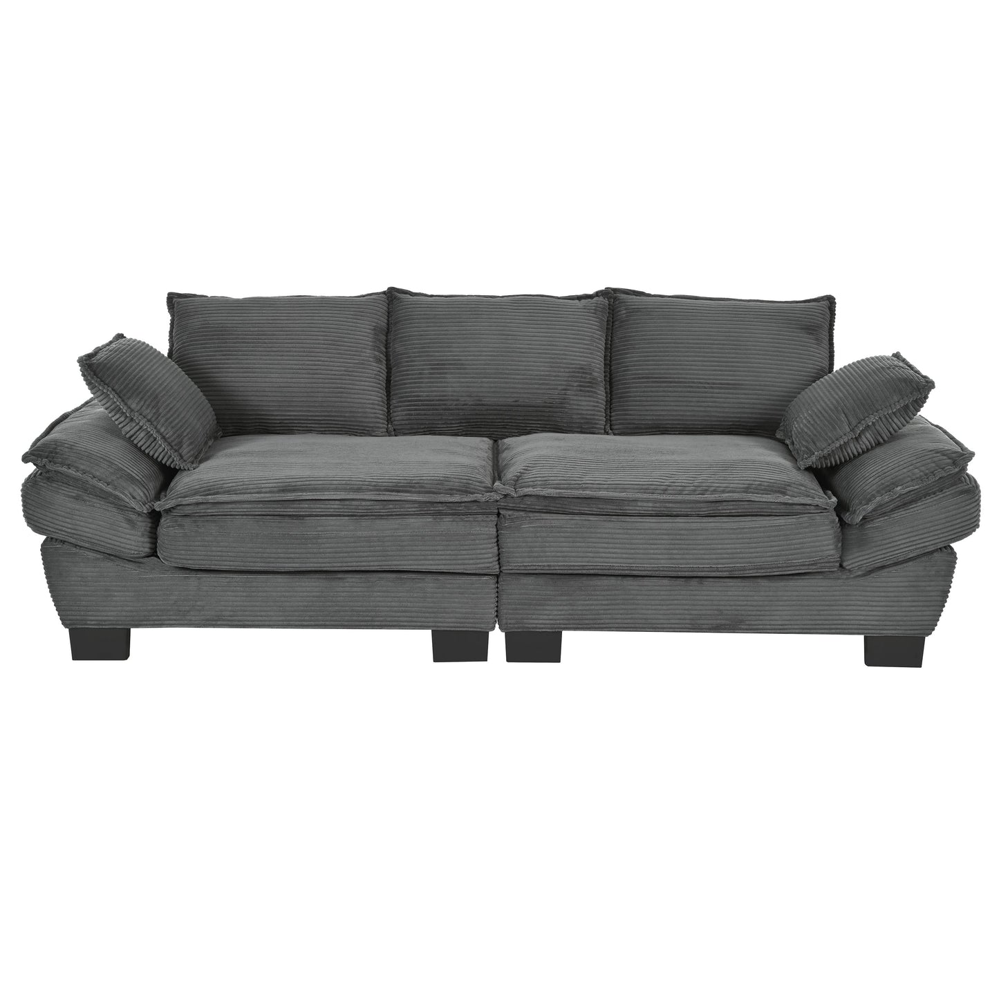 Modern Corduroy Sofa and the Curved Frame