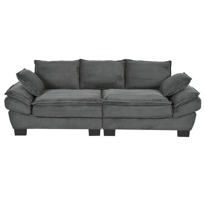 Modern Corduroy Sofa and the Curved Frame