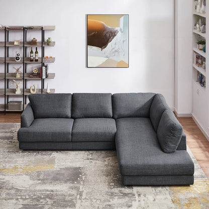 Glander Comfortable Sectional Sofa in dark gray fabric, stationary by Unique Piece Furniture on Tampa Home & Garden Store