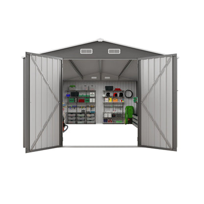 Outdoor Metal Storage Shed With Lockable Doors