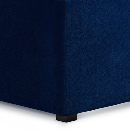 Avalon square storage ottoman navy upholstery with black square leg on Tampa Home & Garden Store
