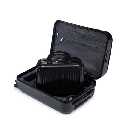 Luggage set 14' & 20' ABS spinner wheels; black hard-shell with interior mesh pocket and cosmetic case on Tampa Home & Garden Store