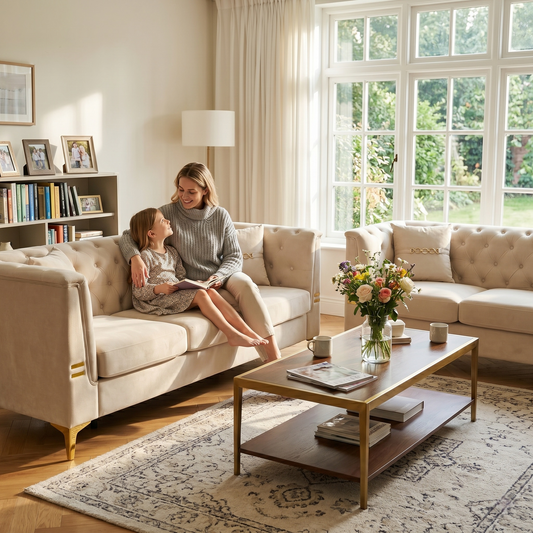 Modern Velvet Sofa Set and Plush Home Seating