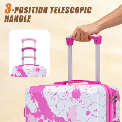 3-Piece Spinner Wheel Luggage Set (20/24/28 in) pink by HouseOfZazla with pink accents on Tampa Home & Garden Store