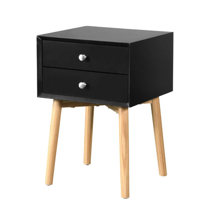Side Table With Two Drawers Mid Century Modern