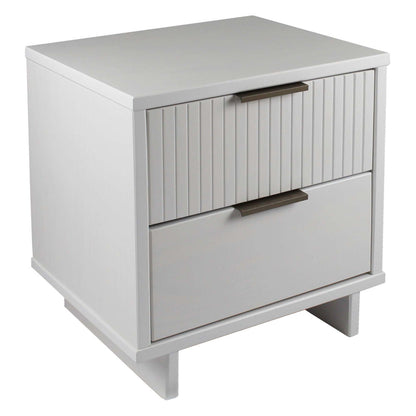 Granville Nightstand white solid wood accent, 2-drawer, by HouseOfZazla on Tampa Home & Garden Store