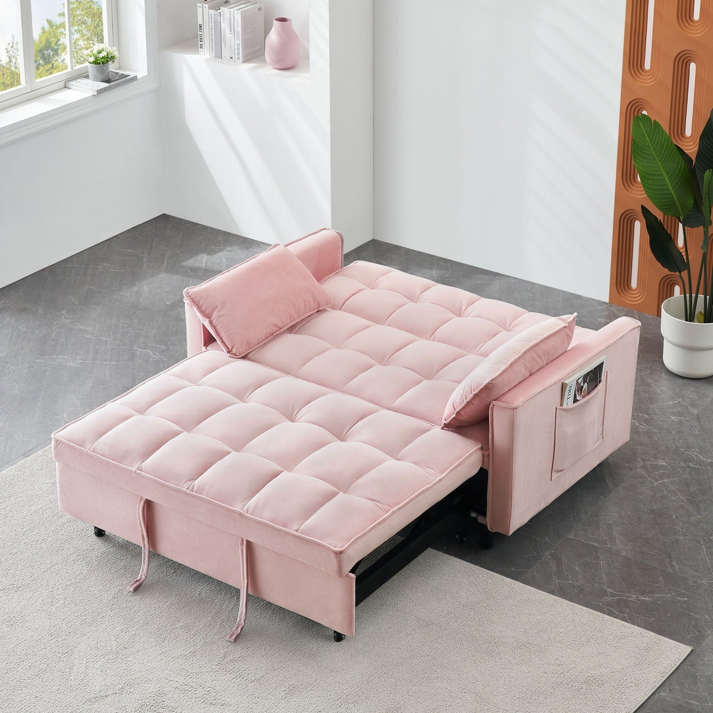 Large 3 In 1 Sofa Bed and Velvet Living Room