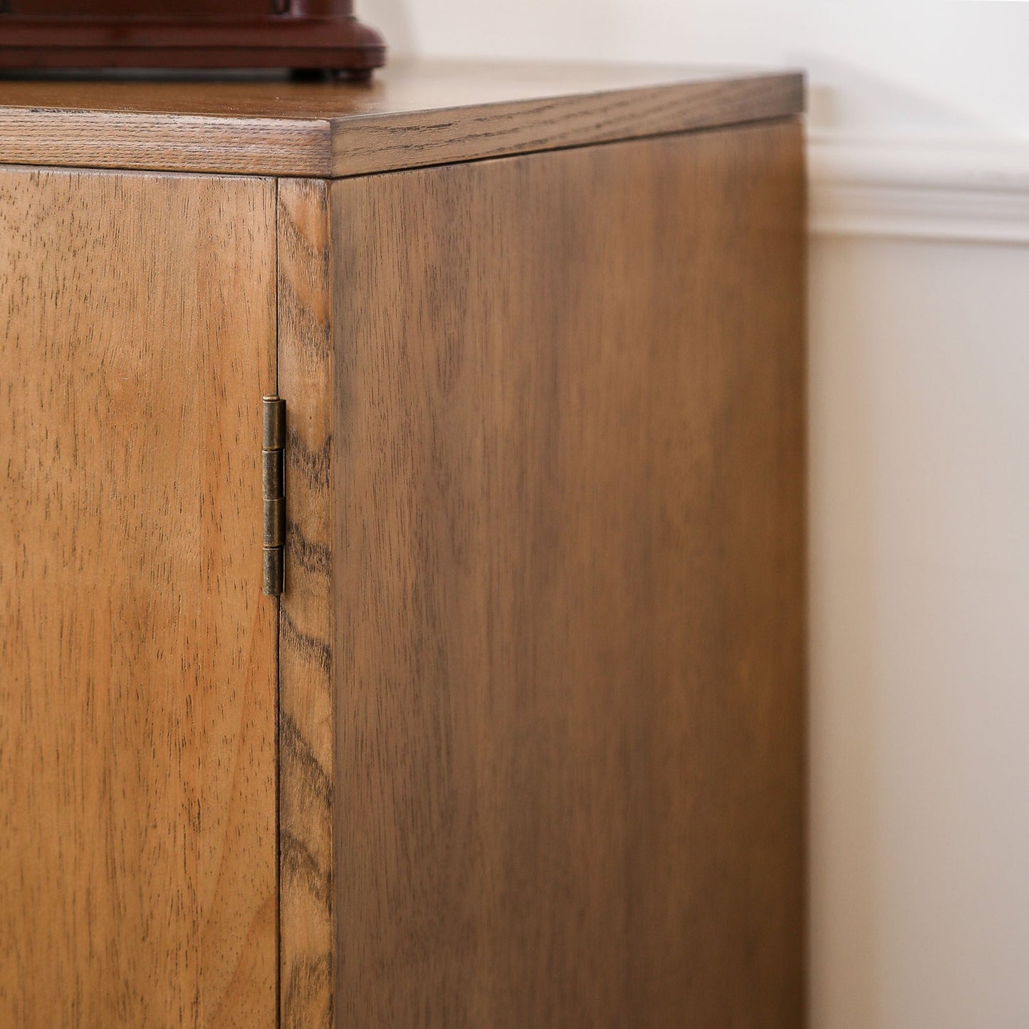 Rustic hand-carved wooden 2-door cabinet, brown finish, HouseOfZazla accent furniture on Tampa Home & Garden Store
