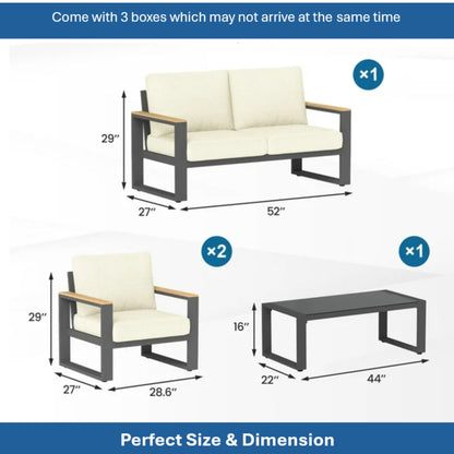 Modern Outdoor Sofa Set with the Coffee Table