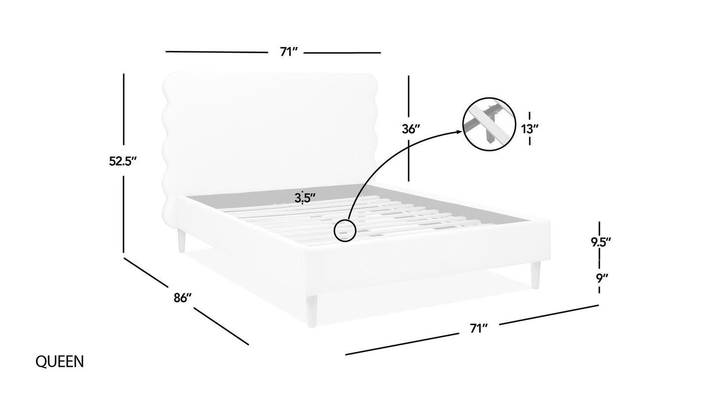 Stockholm Wavy Headboard and Platform Bed