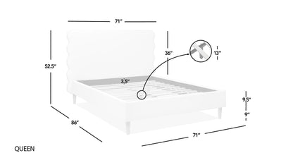 Stockholm Wavy Headboard and Platform Bed