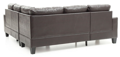 Newbury Sectional Sofa with Pocket Coil Cushions in dark brown leather by HouseOfZazla on Tampa Home & Garden Store