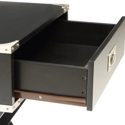 Babs Accent Table with Drawer Square Wooden Top