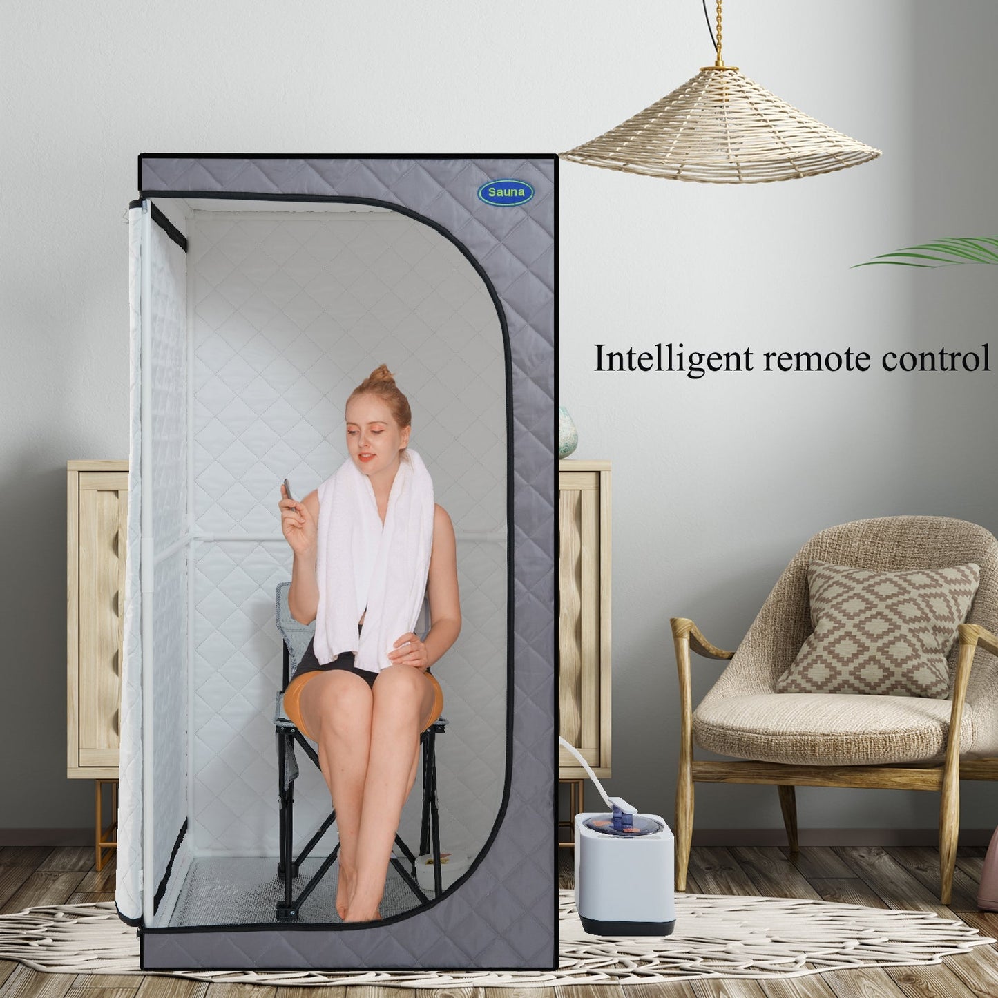 Portable Grey Mini Steam Sauna Tent and Home Spa
