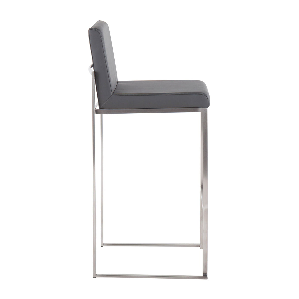 Barstool high back with gray upholstered seat and chrome frame HouseOfZazla on Tampa Home & Garden Store