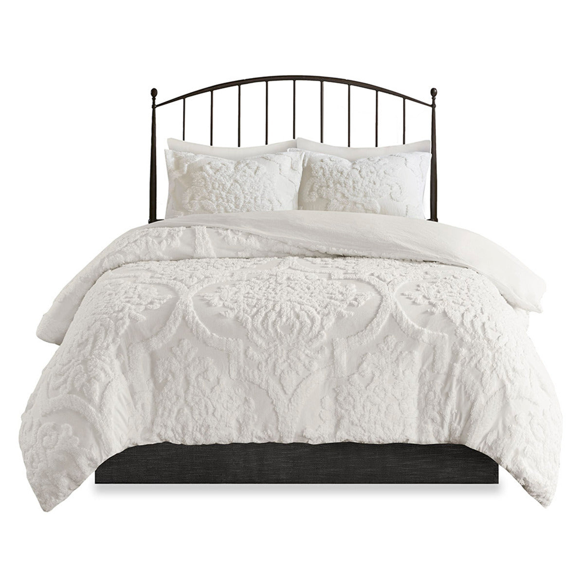 Off White Tufted Cotton King Comforter Set