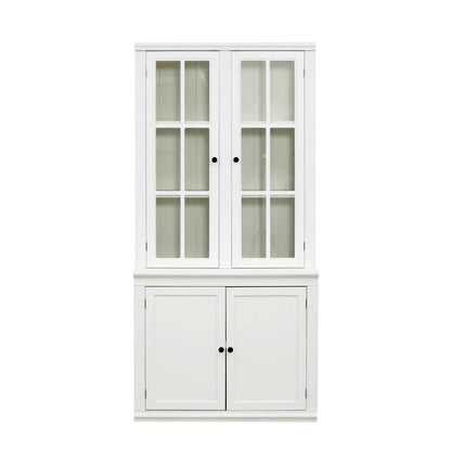 Retro Hutch Cabinet With Glass Doors for Home