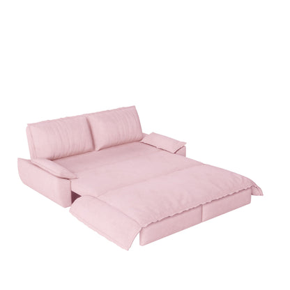 Queen Pull Out Sofa Bed 3-in-1 Convertible Sleeper by HouseOfZazla in pink fabric on Tampa Home & Garden Store