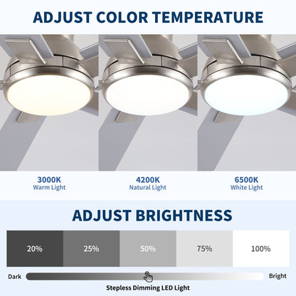 Low-profile flush-mount LED ceiling fan with reversible motor; 3 color temps on Tampa Home & Garden Store