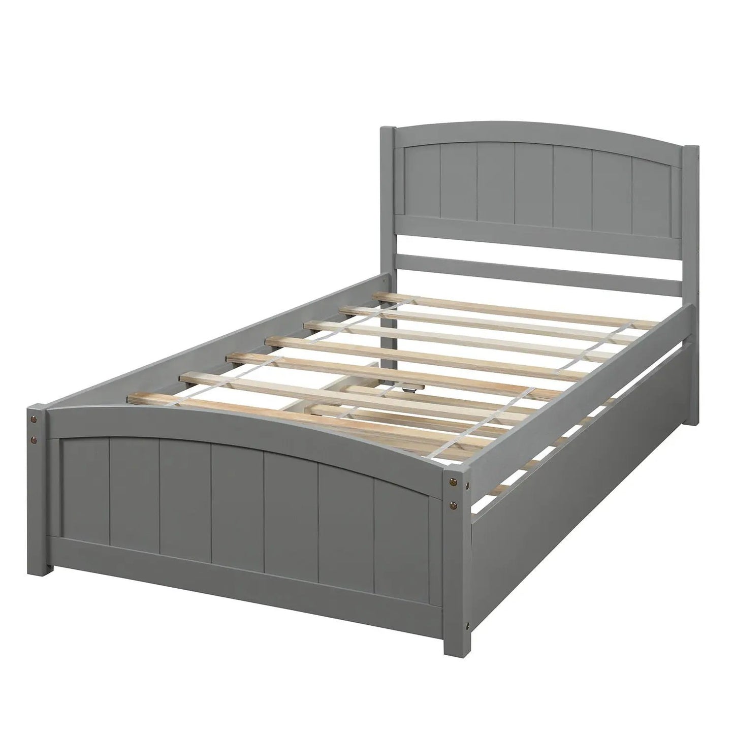Platform Bed and Headboard With Footboard Slats
